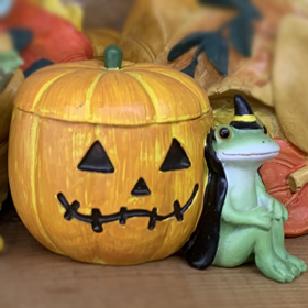 かぼちゃの蓋付小物入れ